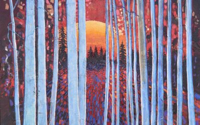 Blue Aspens at Dusk